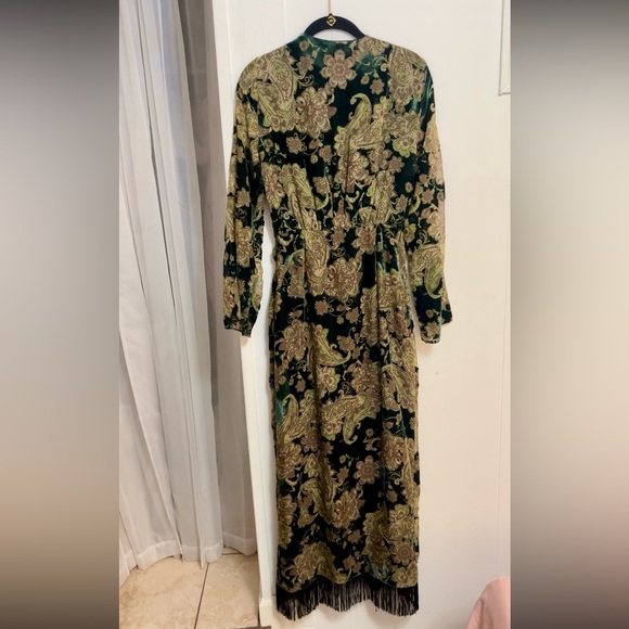 NWT ZARA Velvet Fringe Dress - Picture 5 of 10